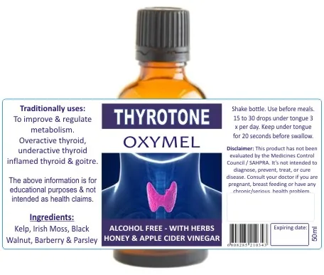 Thyrotone 50ml tincture or oxymel — info graphic 2