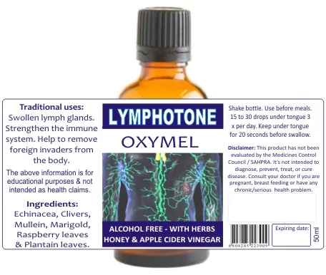 Lymphotone 50ml tincture or oxymel — info graphic 2
