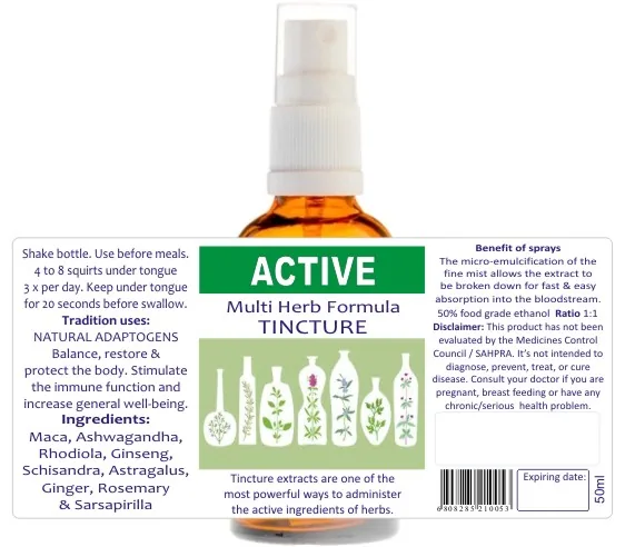 Active 50ml tincture or oxymel — info graphic 1