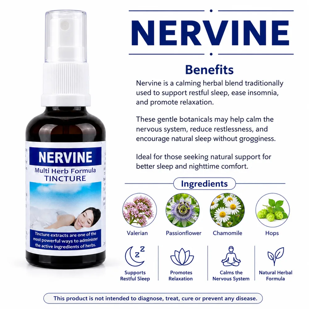 Nervine 50ml tincture or oxymel — info graphic 3