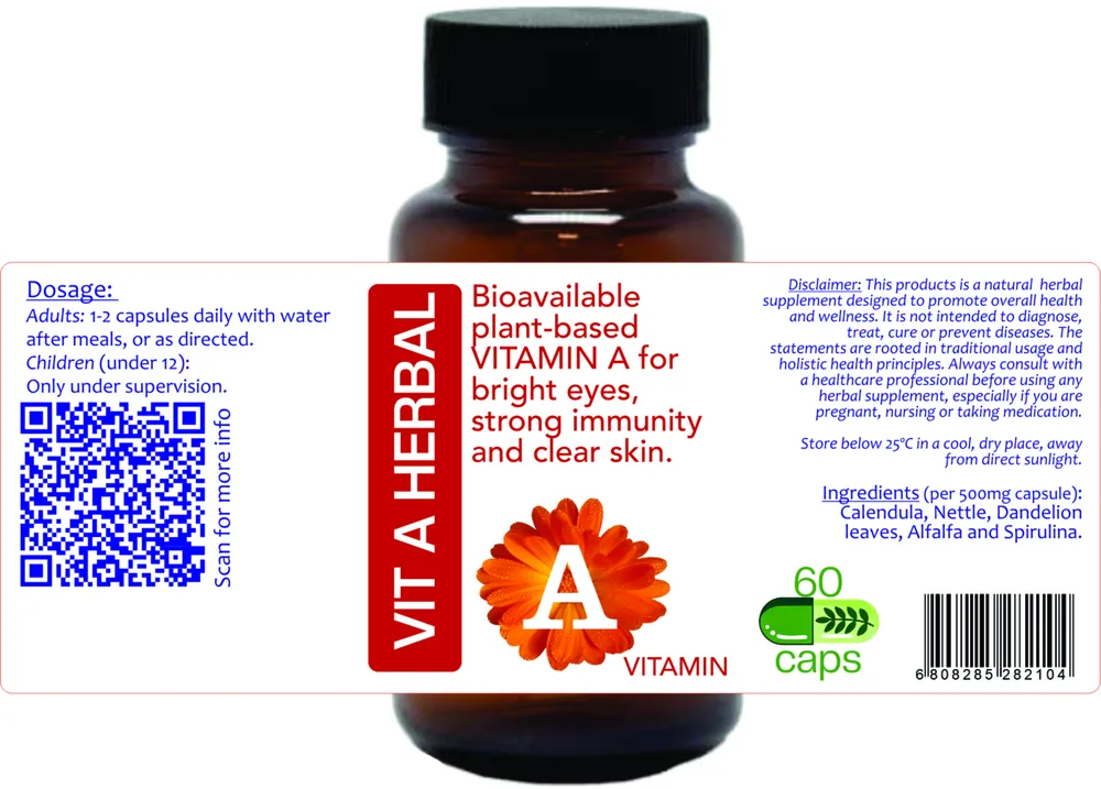 Vitamin A Herbal 60 capsules — info graphic 1