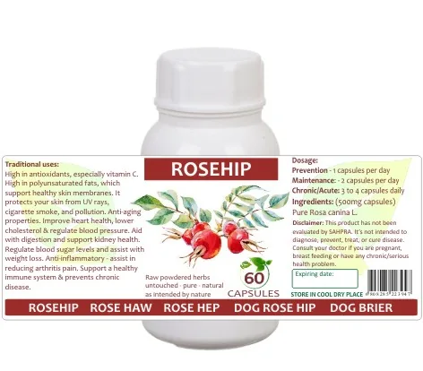 Rosehip 60 capsules or 50ml tincture — info graphic 1