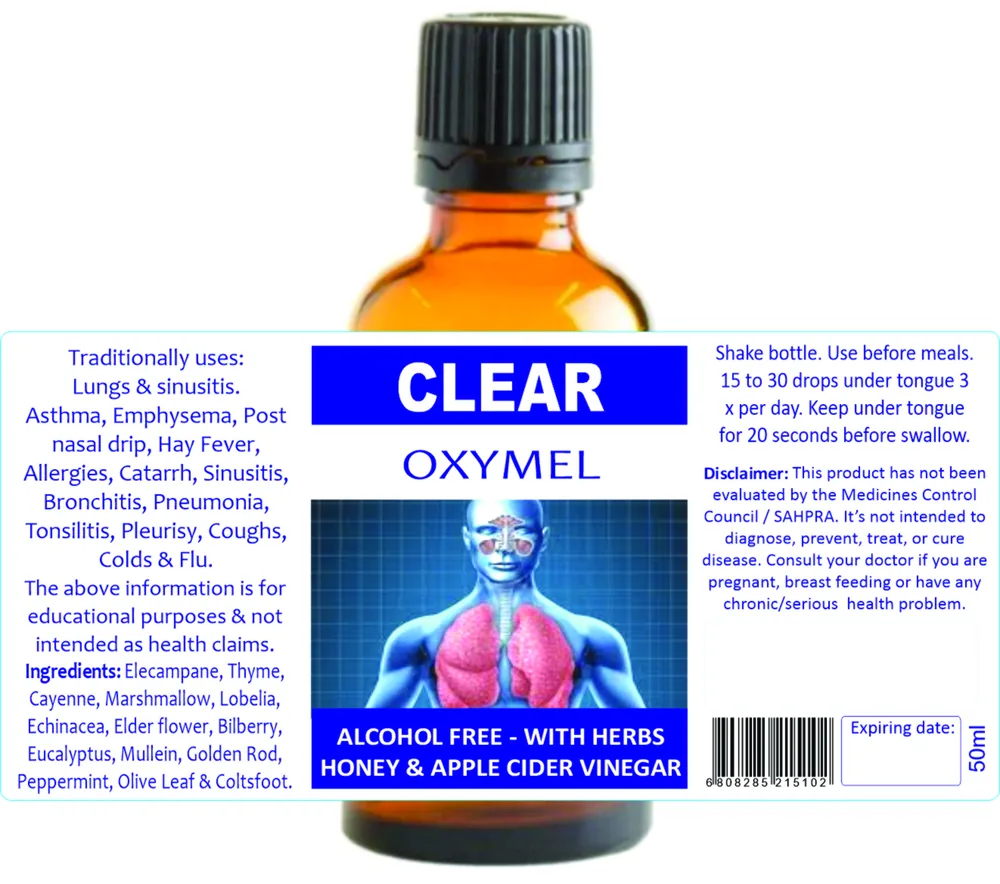 Clear 50ml tincture or oxymel — info graphic 3