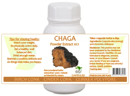 Chaga Mushroom (10:1 Extract) 60 capsules image 2