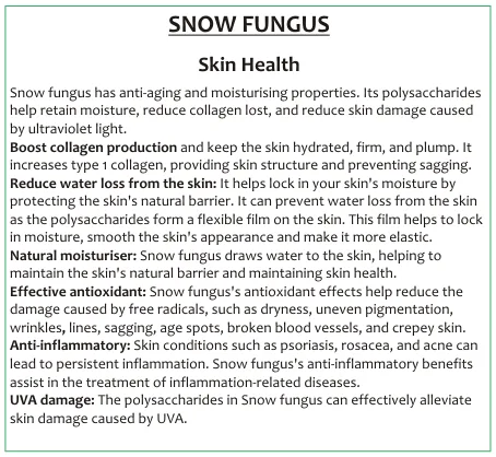 Snow Fungus Mushroom 60 capsules — info graphic 3