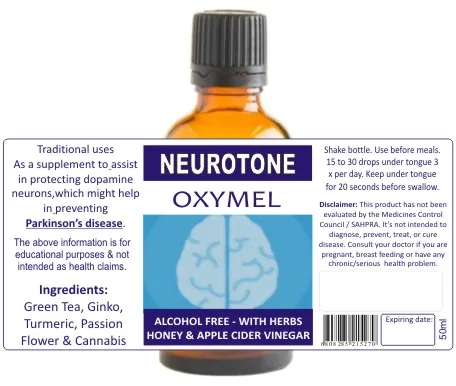 Neurotone 50ml tincture or oxymel — info graphic 2