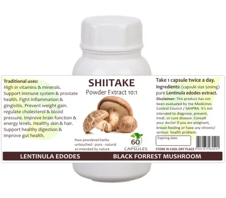 Shiitake Mushroom (10:1 Extract) 60 capsules image 2