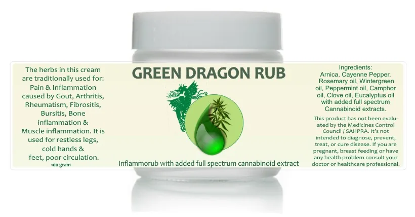 Green Dragon Rub 150g — info graphic 1