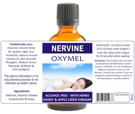 Nervine 50ml tincture or oxymel — info graphic 2