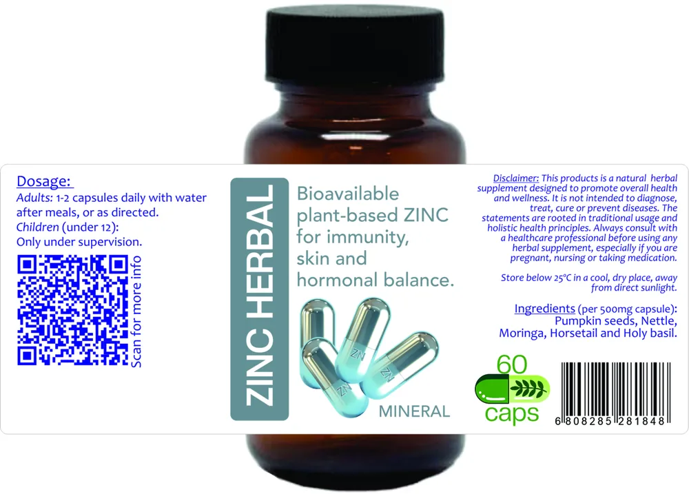 Zinc Herbal 60 capsules image 2