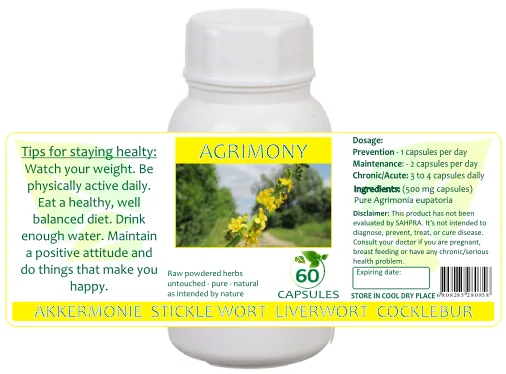 Agrimony 60 capsules or 50ml tincture — info graphic 1