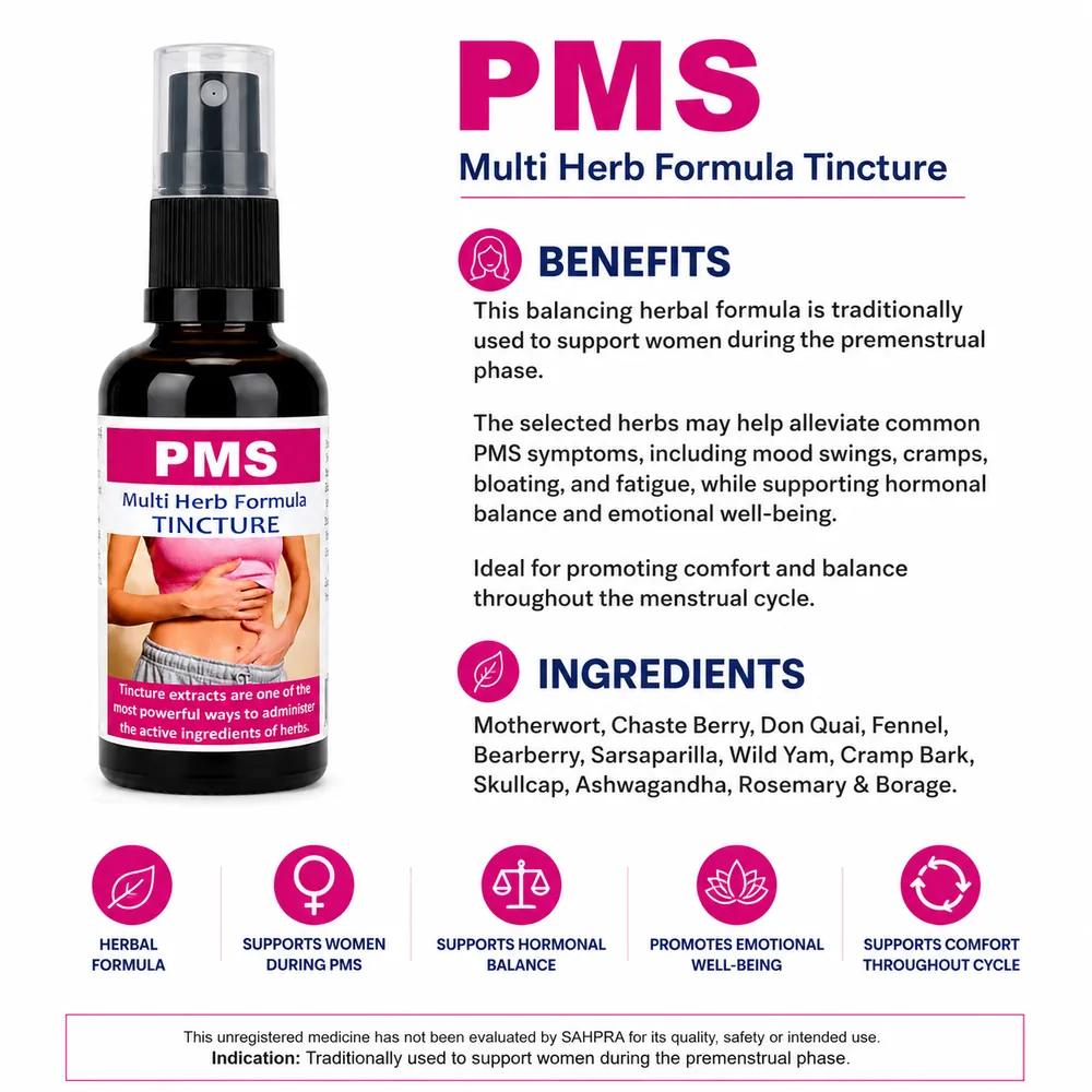 PMS 50ml tincture or oxymel — info graphic 3