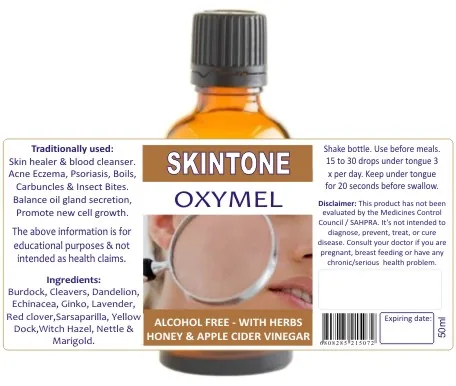 Skintone 50ml tincture or oxymel — info graphic 2
