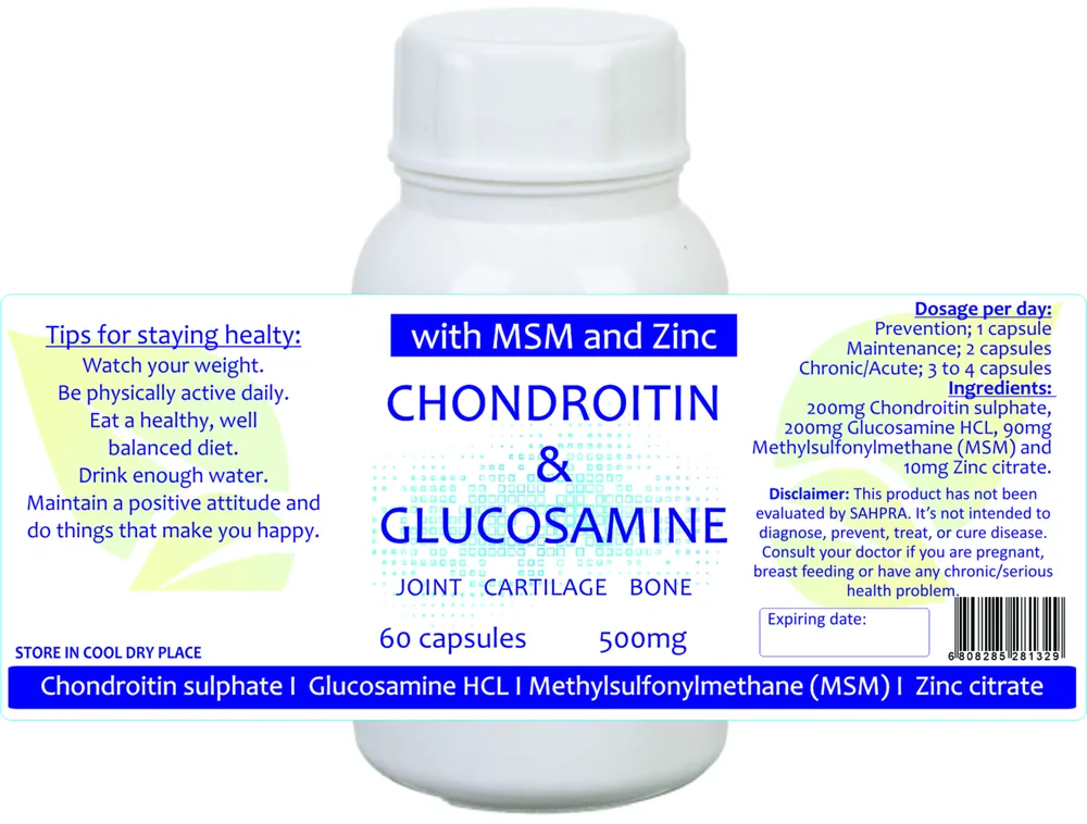Chondroitin, Glucosamine, Msm & Zinc 60 capsules