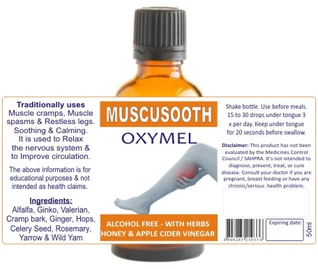 Muscusooth 50ml tincture or oxymel — info graphic 2
