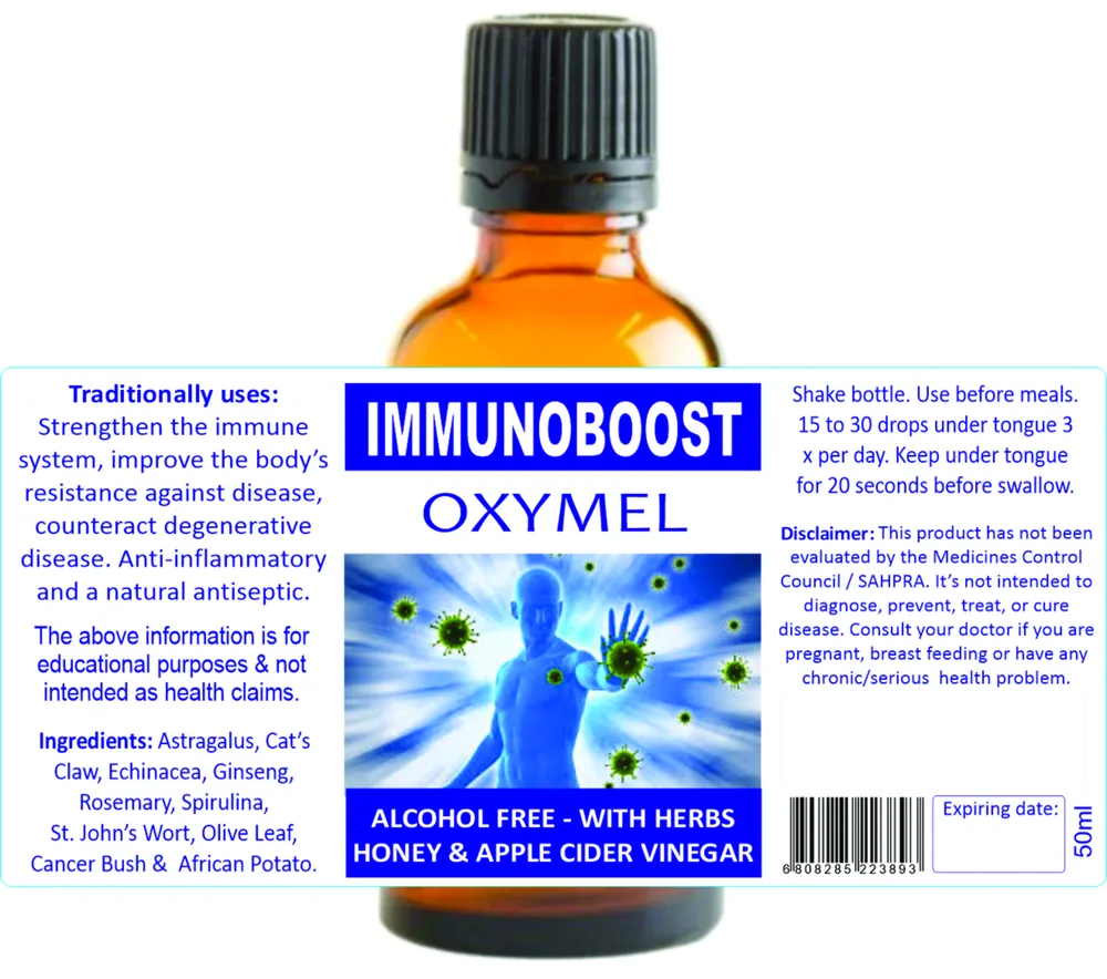 Immunoboost 50ml tincture or oxymel — info graphic 2