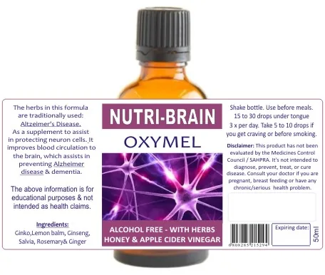 Nutri Brain 50ml tincture or oxymel — info graphic 2