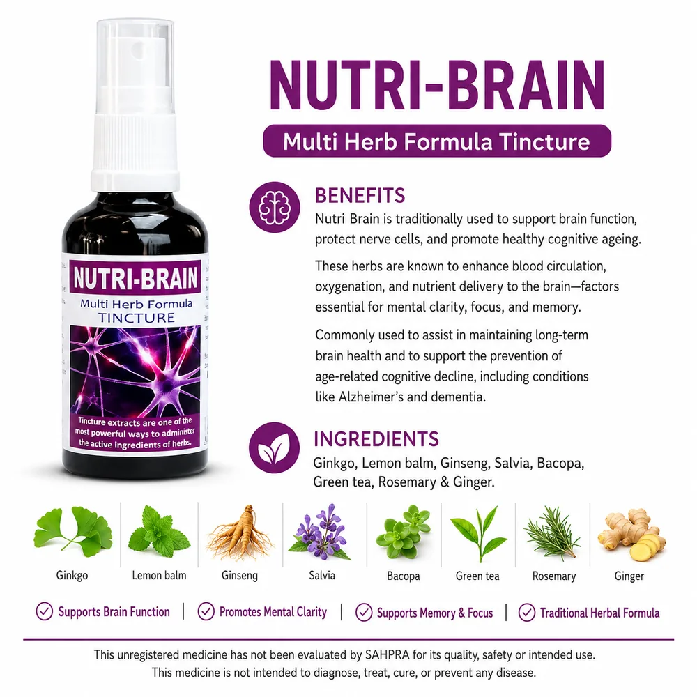 Nutri Brain 50ml tincture or oxymel — info graphic 3