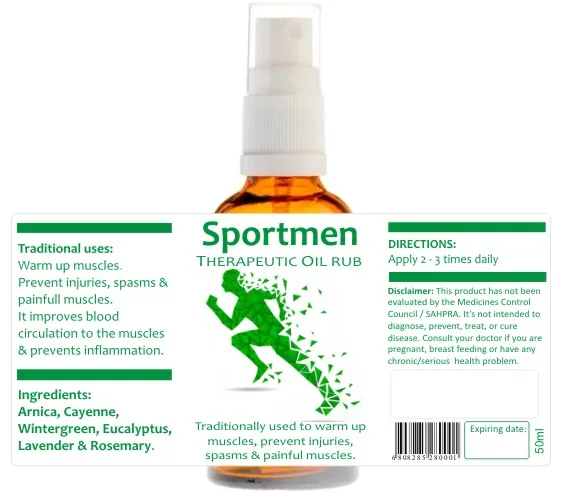 Sportmen's Rub 50ml — info graphic 1