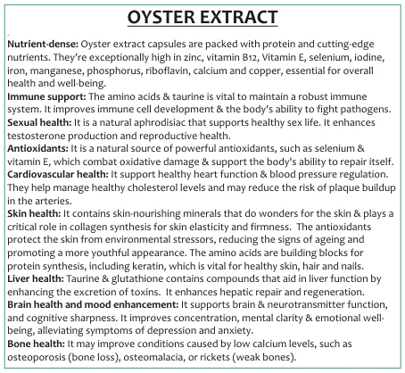 Oyster Extract 10:1 Capsules — info graphic 1