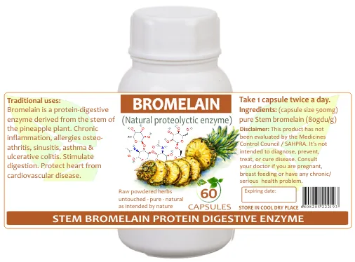 Bromelain 60 capsules or 50ml tincture image 2