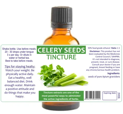 Celery Seed 60 capsules or 50ml tincture — info graphic 3