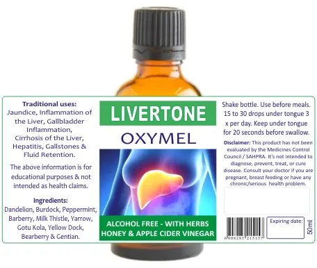 Livertone 50ml tincture or oxymel — info graphic 2