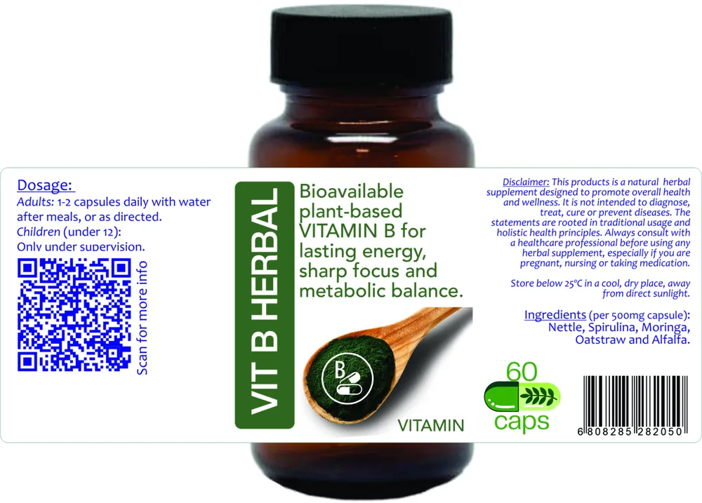 Vitamin B Herbal 60 capsules — info graphic 1