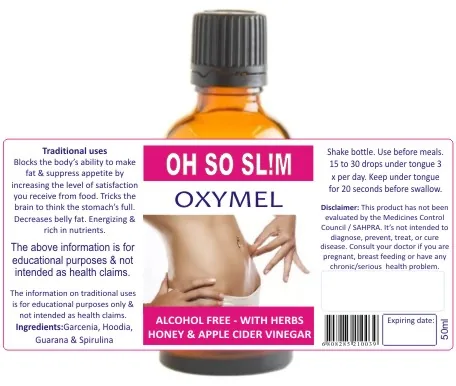 Oh So Slim 50ml tincture or oxymel — info graphic 2