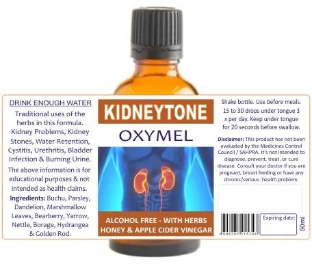 Kidneytone 50ml tincture or oxymel — info graphic 2