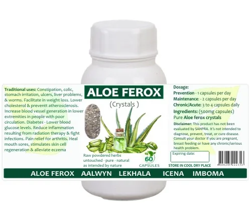 Aloe Ferox 60 capsules or 50ml tincture — info graphic 1