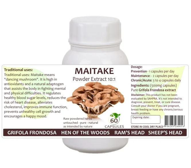 Maitake Mushroom (1:10 Extract) 60 capsules — info graphic 1