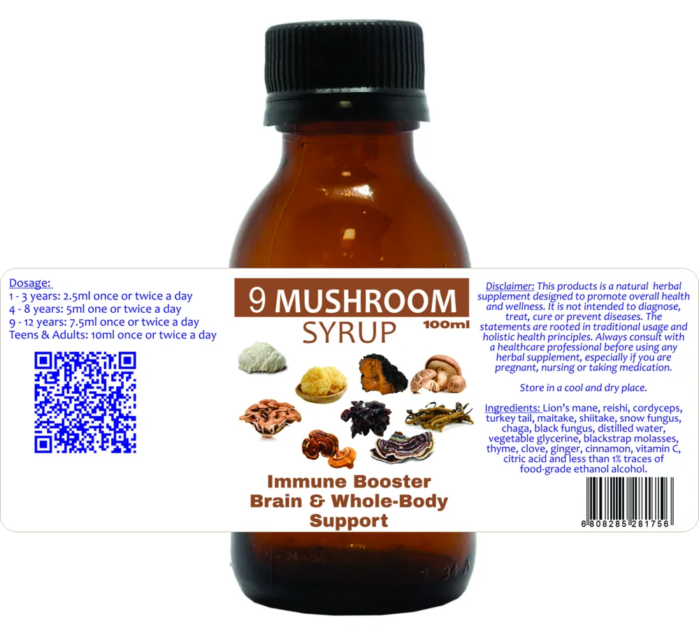 9 Mushroom Syrup 100ml — info graphic 1