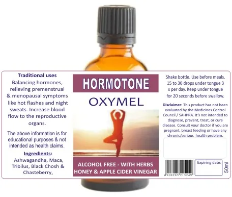 Hormotone 50ml tincture or oxymel — info graphic 2
