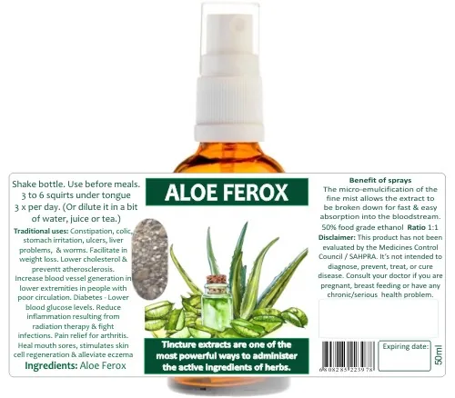 Aloe Ferox 60 capsules or 50ml tincture — info graphic 3