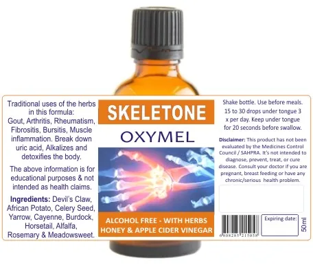Skeletone 50ml tincture or oxymel — info graphic 2