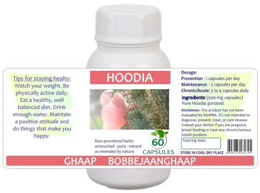 Hoodia 60 capsules or 50ml tincture — info graphic 1