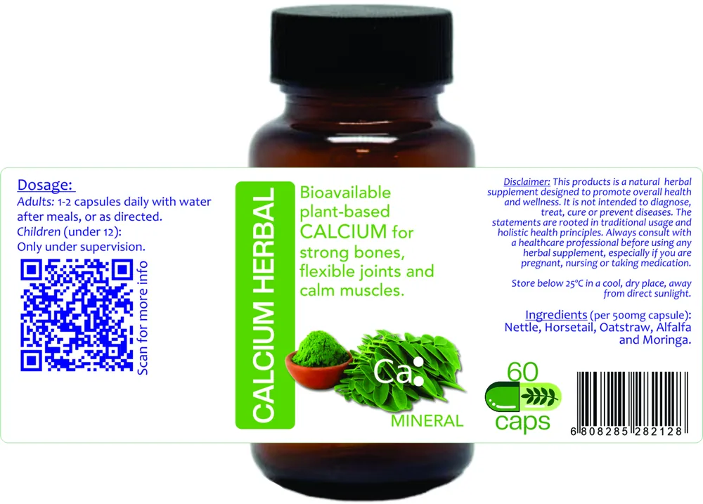 Calcium Herbal 60 capsules — info graphic 1