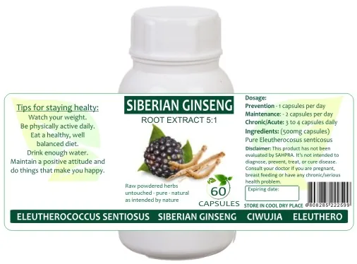 Ginseng Siberian Capsules (root Extract 5:1)