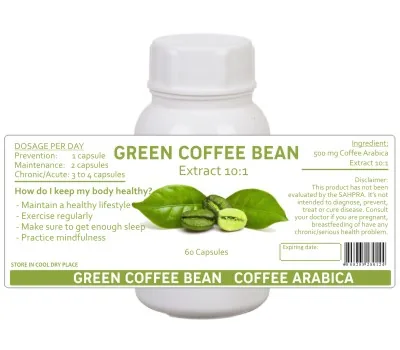 Green Coffee Bean Capsules (extract 45 Percent Chlorogenic Acids)