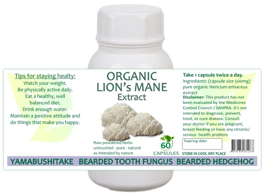 Lion's Mane Organic Extract 60 capsules