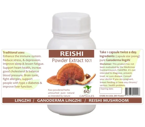 Reishi Mushroom (10:1 Extract) 60 capsules