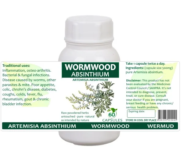 Wormwood Absinthium 60 capsules or 50ml tincture