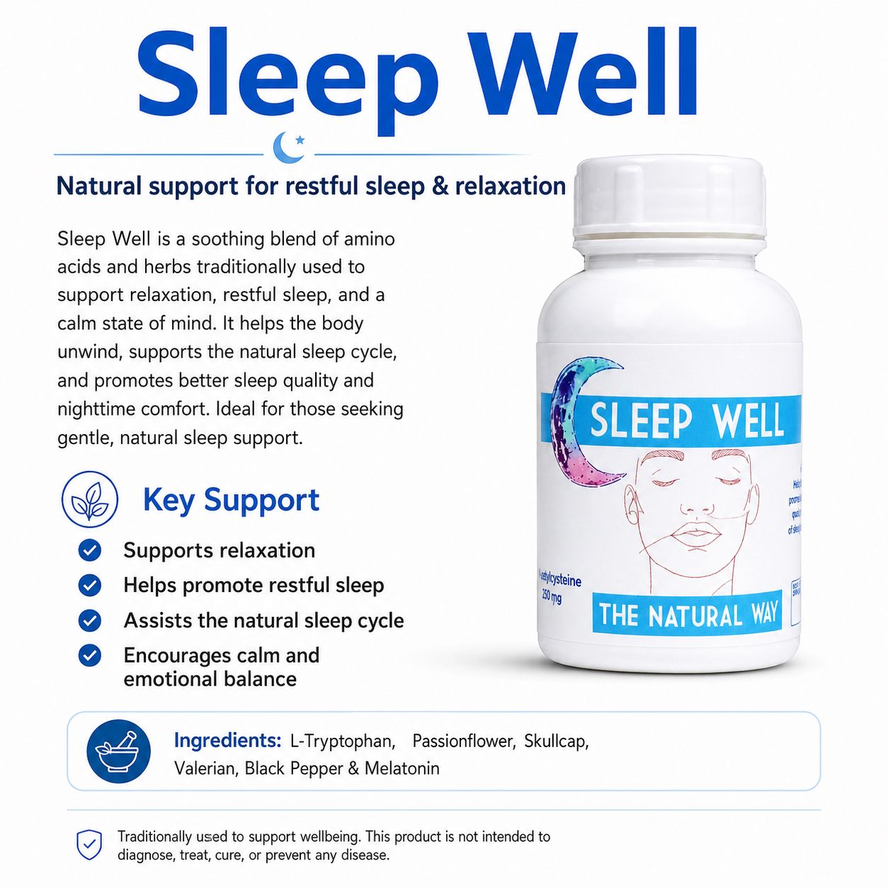 Sleep Well 60 Capsules — info graphic 3