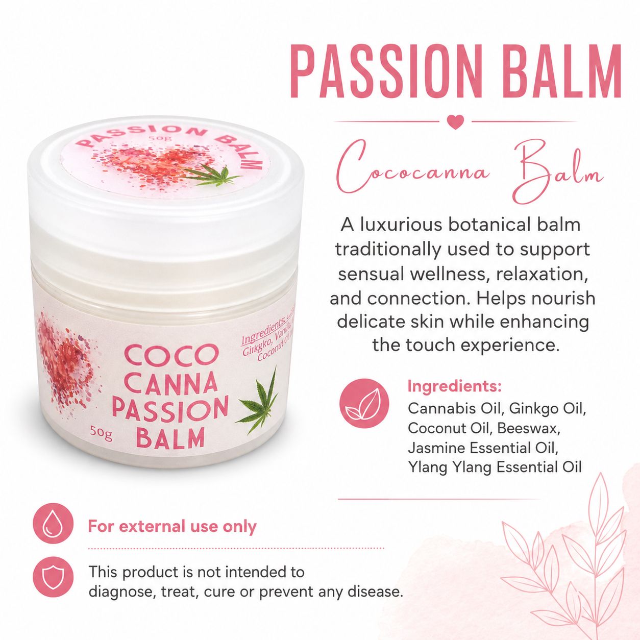 Cococanna Passion Balm 50g — info graphic 2