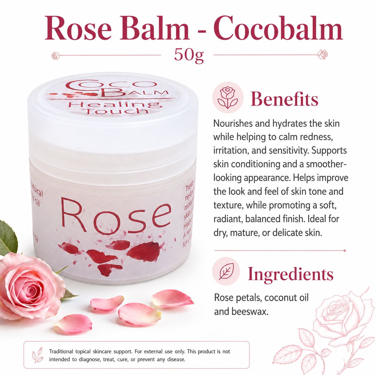Rose Balm (coco Rose) 100g — info graphic 2