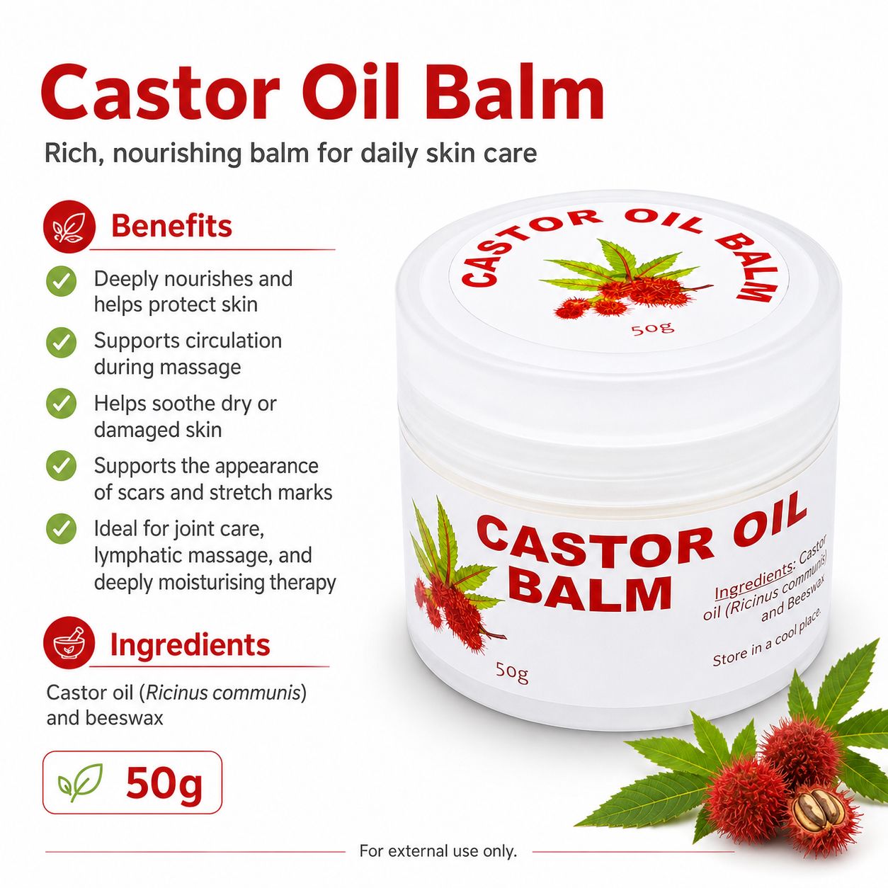 Castor Oil Balm 50g image 3