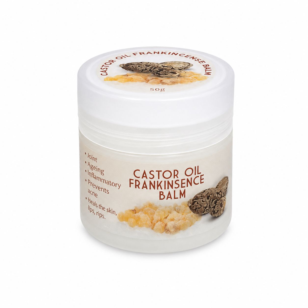 Castor Oil & Frankincense Balm 50g — info graphic 1