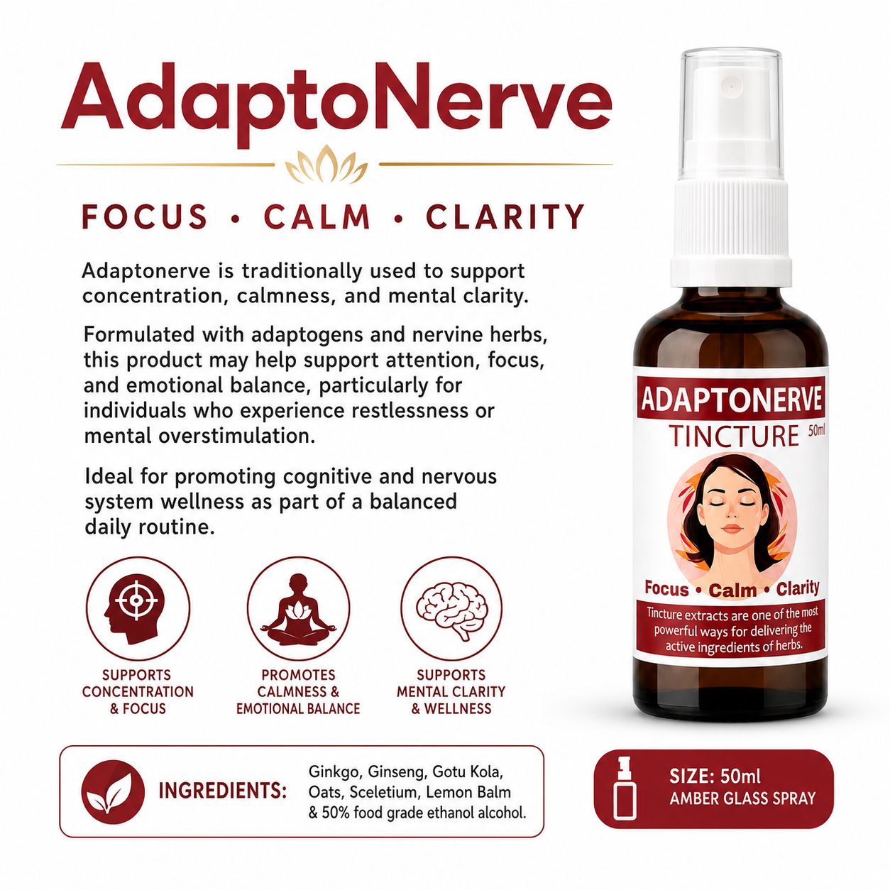 Adaptonerve 50ml tincture or oxymel image 3