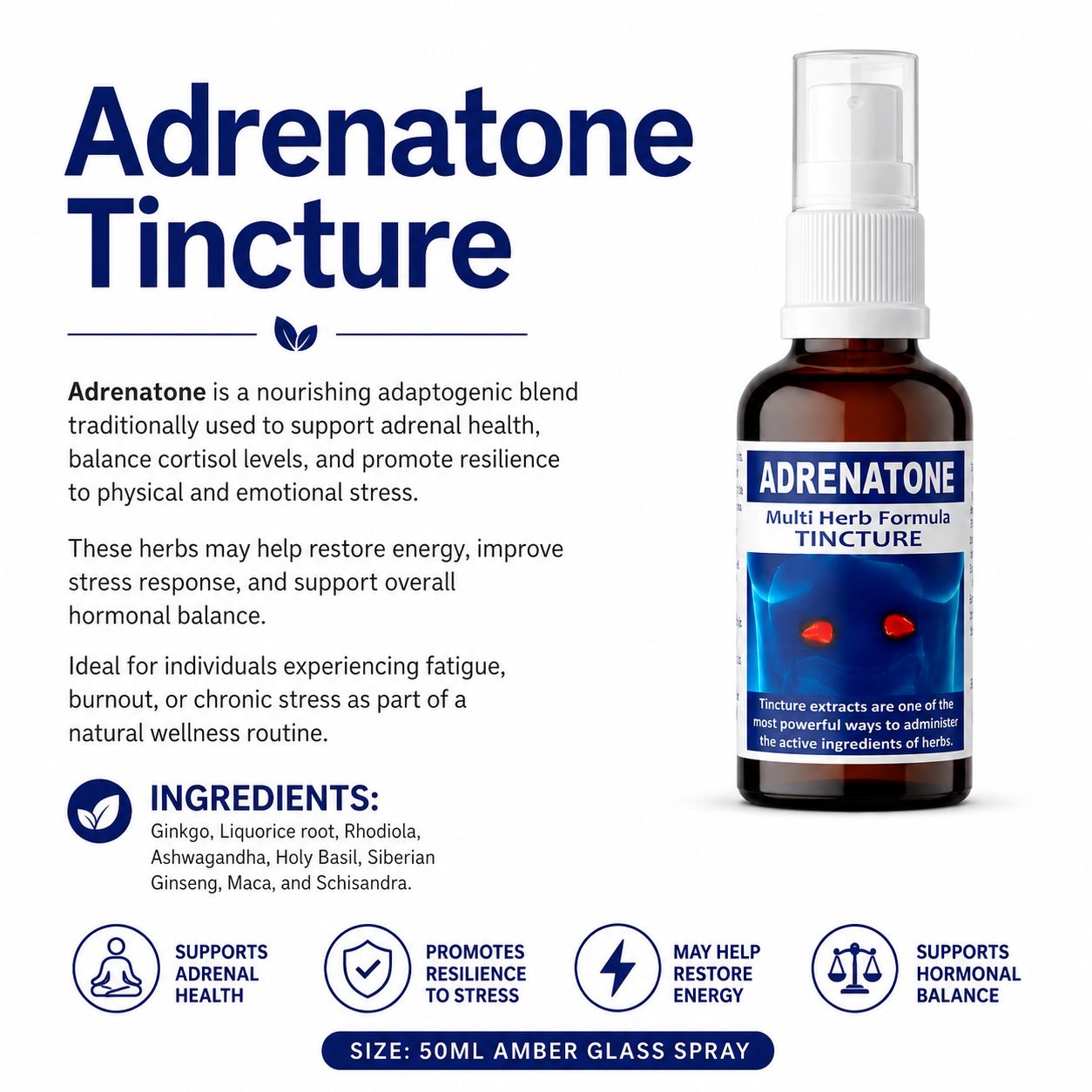 Adrenatone 50ml tincture or oxymel image 3